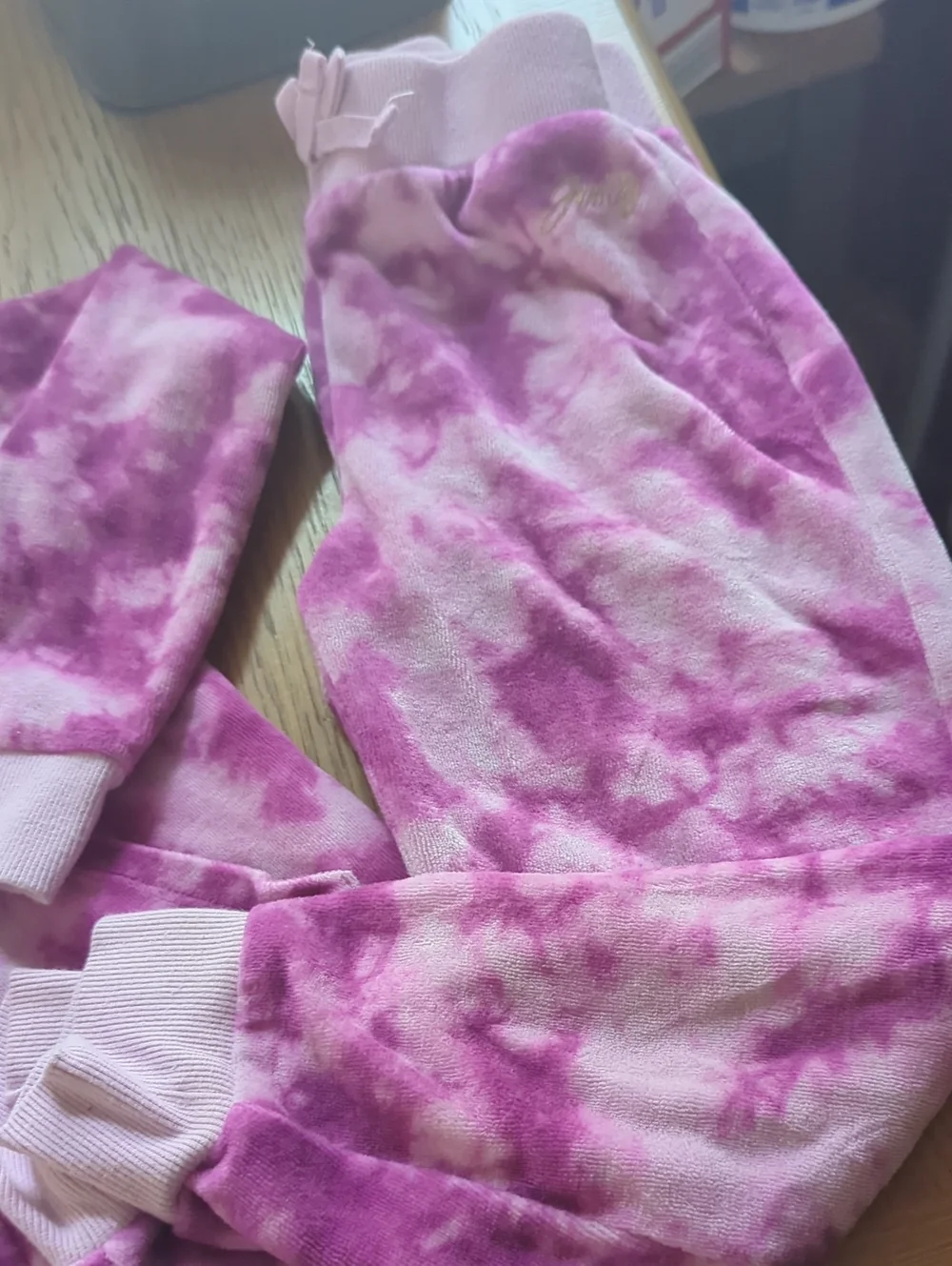 Kids Juicy Couture Pink & Hot Pink Velour Hoodie Kids Sz 6